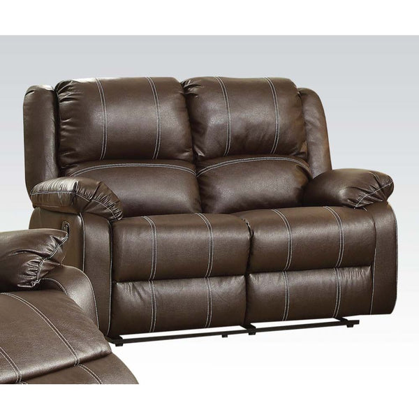 ACME Zuriel Brown Synthetic Leather Motion Loveseat Model 52281