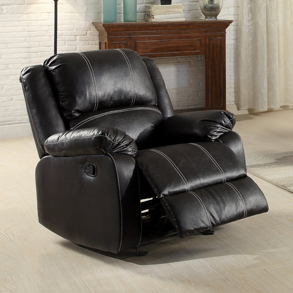 ACME Zuriel Black Synthetic Leather Motion Rocker Recliner Model LV52287