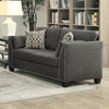 ACME Laurissa Light Charcoal Linen Loveseat with 4 Pillows Model 52406