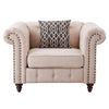 ACME Aurelia Beige Linen Chair with Pillow Model 52422