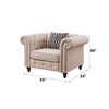 ACME Aurelia Beige Linen Chair with Pillow Model 52422