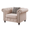ACME Aurelia Beige Linen Chair with Pillow Model 52422