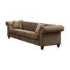 ACME Aurelia Brown Linen Sofa with 2 Pillows Model 52425