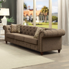 ACME Aurelia Brown Linen Sofa with 2 Pillows Model 52425