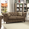ACME Aurelia Brown Linen Loveseat with 2 Pillows Model 52426