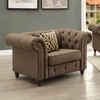 ACME Aurelia Brown Linen Chair with Pillow Model 52427
