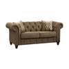 ACME Aurelia Brown Linen Loveseat with 2 Pillows Model 52426