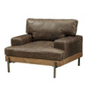 ACME Silchester Oak & Distress Chocolate Top Grain Leather Chair Model 52477