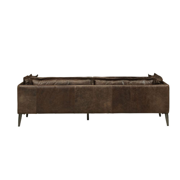ACME Porchester Distress Chocolate Top Grain Leather Sofa Model 52480
