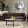 ACME Porchester Distress Chocolate Top Grain Leather Sofa Model 52480