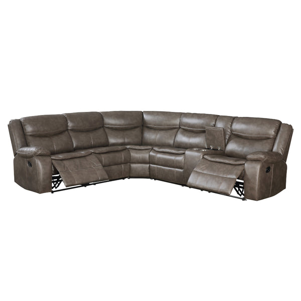 ACME Tavin Taupe Leather Aire Match Motion Sectional Sofa Model 52540