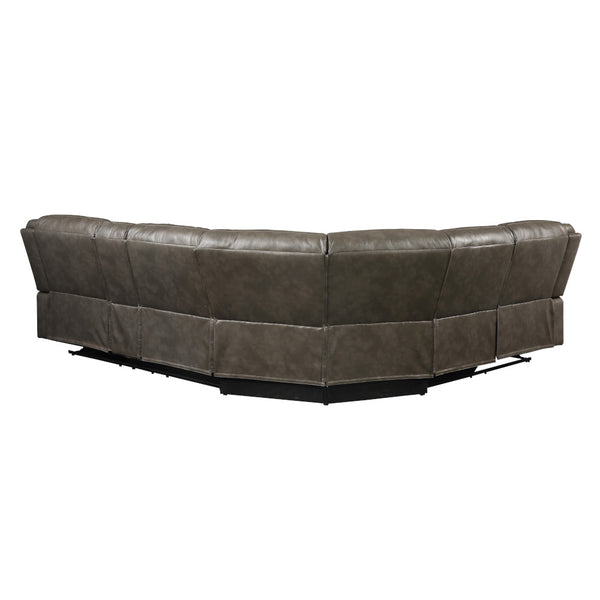 ACME Tavin Taupe Leather Aire Match Motion Sectional Sofa Model 52540
