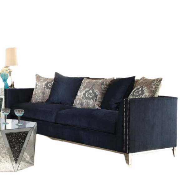 ACME Phaedra Blue Fabric Sofa with 5 Pillows Model 52830