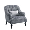 ACME Gaura Pattern Gray Velvet Chair with Pillow Model 53092