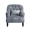 ACME Gaura Pattern Gray Velvet Chair with Pillow Model 53092