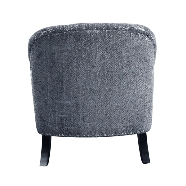 ACME Gaura Pattern Gray Velvet Chair with Pillow Model 53092