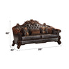 ACME Vendome II Two Tone Dark Brown Synthetic Leather & Cherry Sofa with 5 Pillows Model 53130