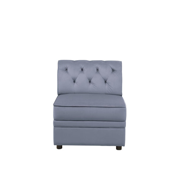 ACME Bois II Gray Velvet Modular Armless Chair Model 53305