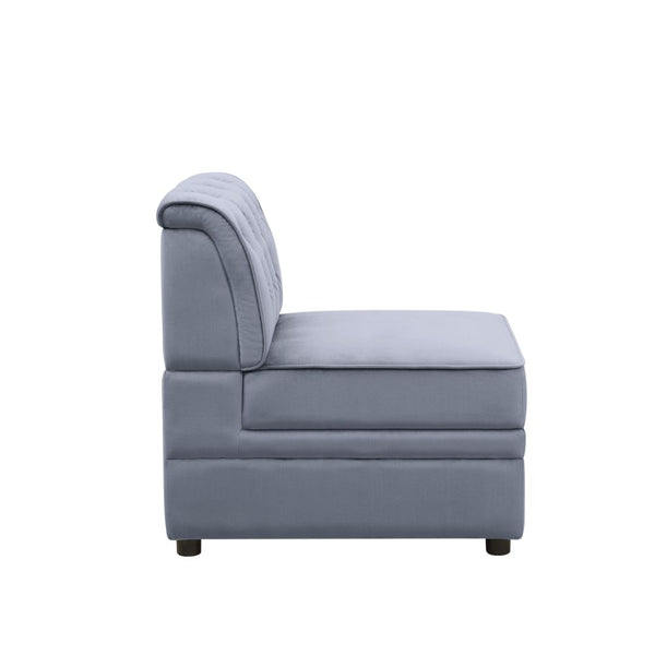 ACME Bois II Gray Velvet Modular Armless Chair Model 53305