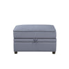 ACME Bois II Gray Velvet Ottoman with Storage Model 53307