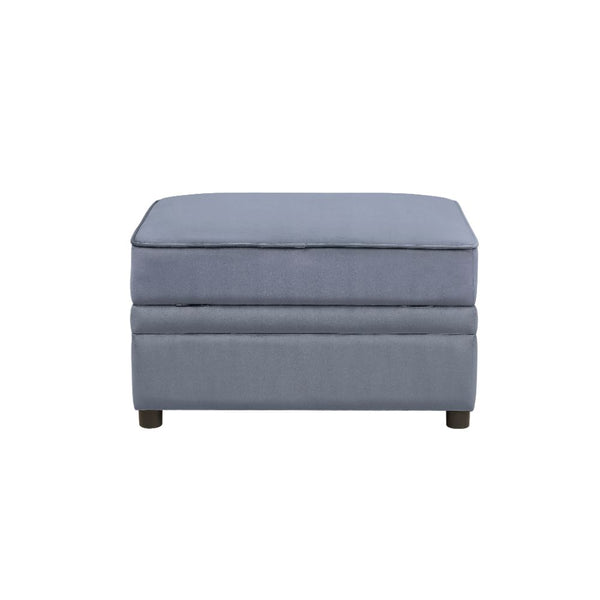 ACME Bois II Gray Velvet Ottoman with Storage Model 53307