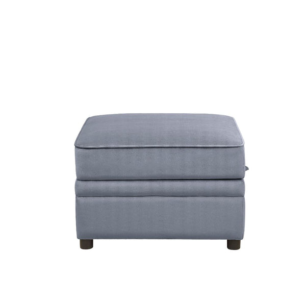 ACME Bois II Gray Velvet Ottoman with Storage Model 53307