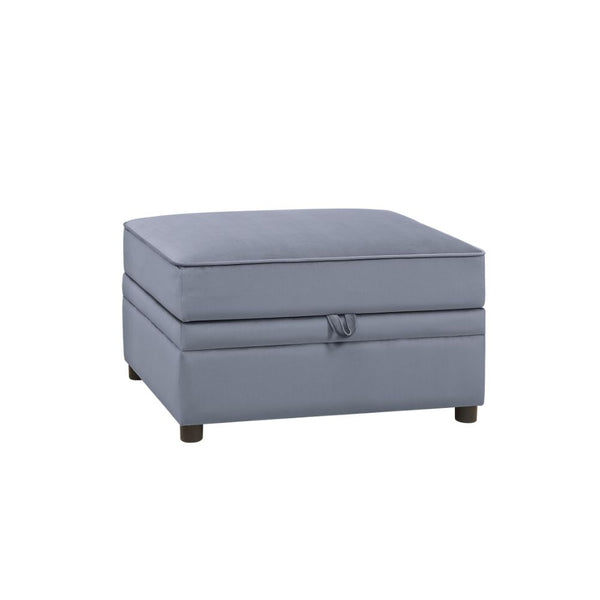 ACME Bois II Gray Velvet Ottoman with Storage Model 53307