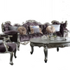 ACME Picardy Velvet & Antique Platinum Sofa with 8 Pillows Model 53465