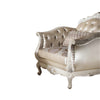 ACME Chantelle Rose Gold Synthetic Leather/Fabric & Pearl White Chair with Pillow Model 53542