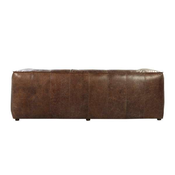 ACME Brancaster Retro Brown Top Grain Leather Sofa Model 53545