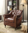 ACME Aberdeen Vintage Dark Brown Top Grain Leather Accent Chair Model 53627