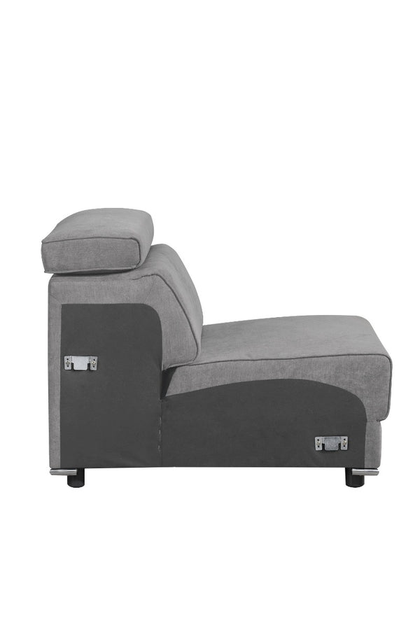 ACME Alwin Dark Gray Fabric Modular Armless Chair Model 53722