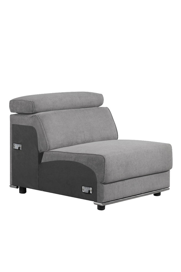 ACME Alwin Dark Gray Fabric Modular Armless Chair Model 53722