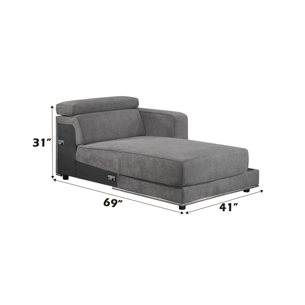 ACME Alwin Dark Gray Fabric Modular RF Chaise Model 53723
