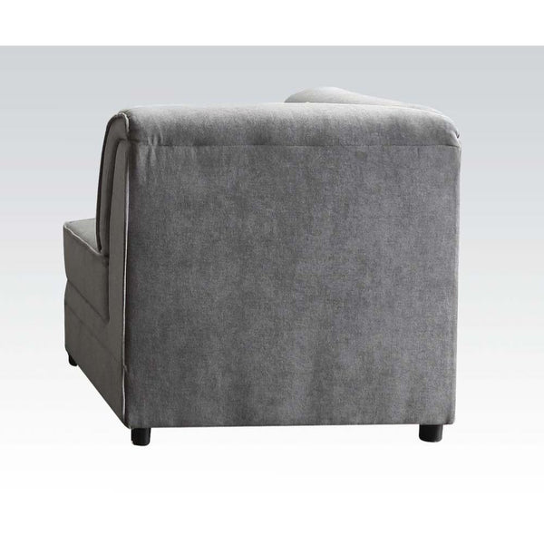 ACME Bois Gray Velvet Modular Wedge with Pillow Model 53781