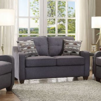 ACME Cleavon II Gray Linen Loveseat with 2 Pillows Model 53791