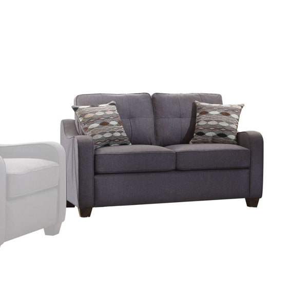 ACME Cleavon II Gray Linen Loveseat with 2 Pillows Model 53791