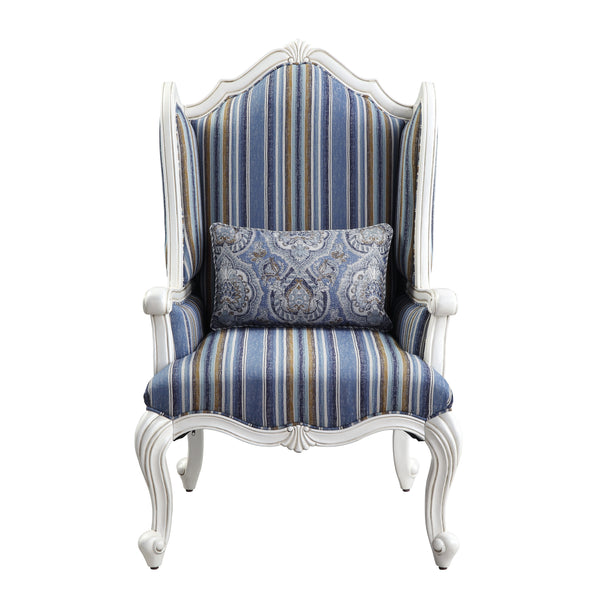 ACME Ciddrenar Fabric & White Chair with Pillow Model 54312