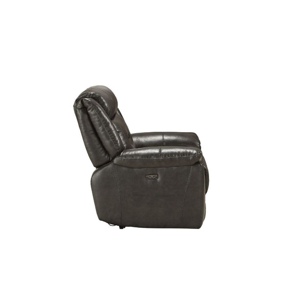 ACME Imogen Gray Leather Aire Power Motion Recliner with USB Port Model 54807
