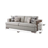 ACME Niamey Fabric & Walnut Sofa with 4 Pillows Model 54850