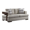 ACME Niamey Fabric & Walnut Loveseat with 2 Pillows Model 54851