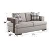 ACME Niamey Fabric & Walnut Loveseat with 2 Pillows Model 54851