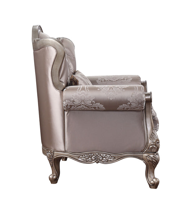 ACME Jayceon Fabric & Champagne Chair with Pillow Model 54867
