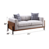 ACME Pelton Fabric & Walnut Loveseat with 2 Pillows Model 54891