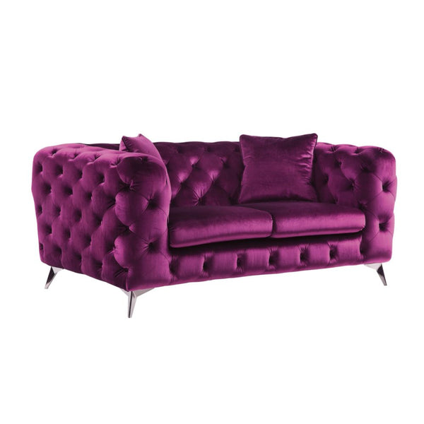 ACME Atronia Purple Velvet Loveseat Model 54906