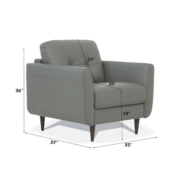 ACME Radwan Pesto Green Top Grain Leather Chair Model 54962