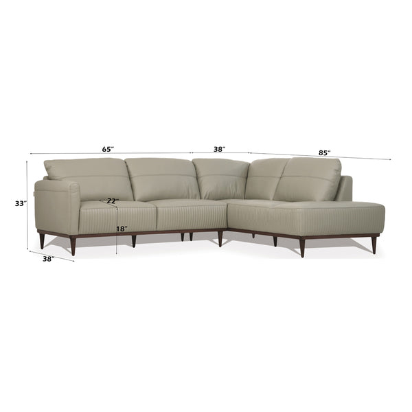 ACME Tampa Airy Green Top Grain Leather Sectional Sofa Model 54975