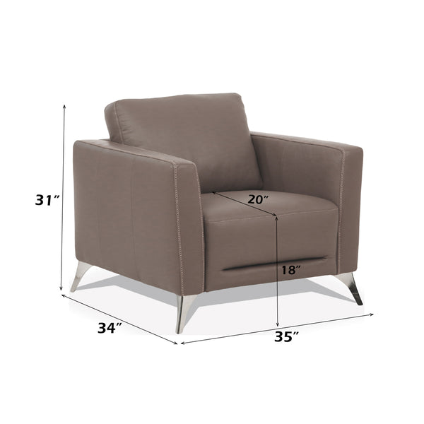 ACME Malaga Taupe Top Grain Leather Chair Model 55002
