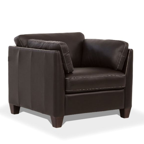 ACME Matias Chocolate Top Grain Leather Chair Model 55012