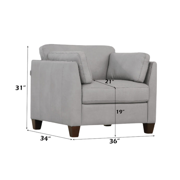 ACME Matias Dusty White Top Grain Leather Chair Model 55017